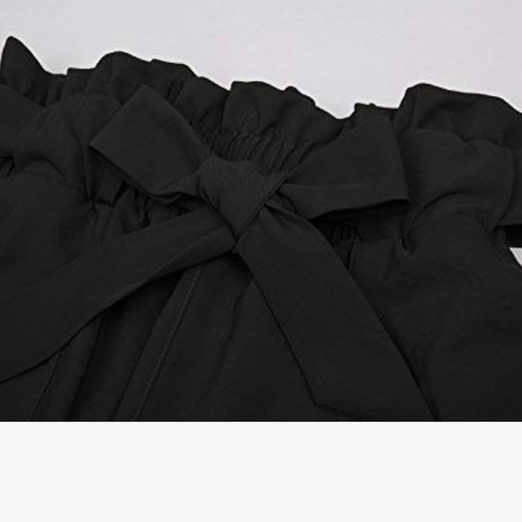 GRACE KARIN Paper Bag Waist Pants Slim Fit Casual Office Pencil Black Pants S - Picture 5 of 15